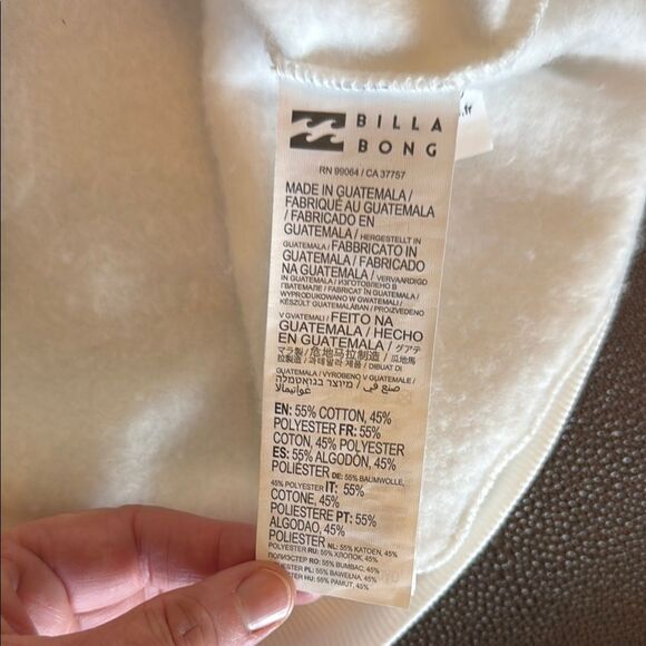 Billabong White Crewneck Sweater with Tropical Graphic Florida size Large - Picture 4 of 8